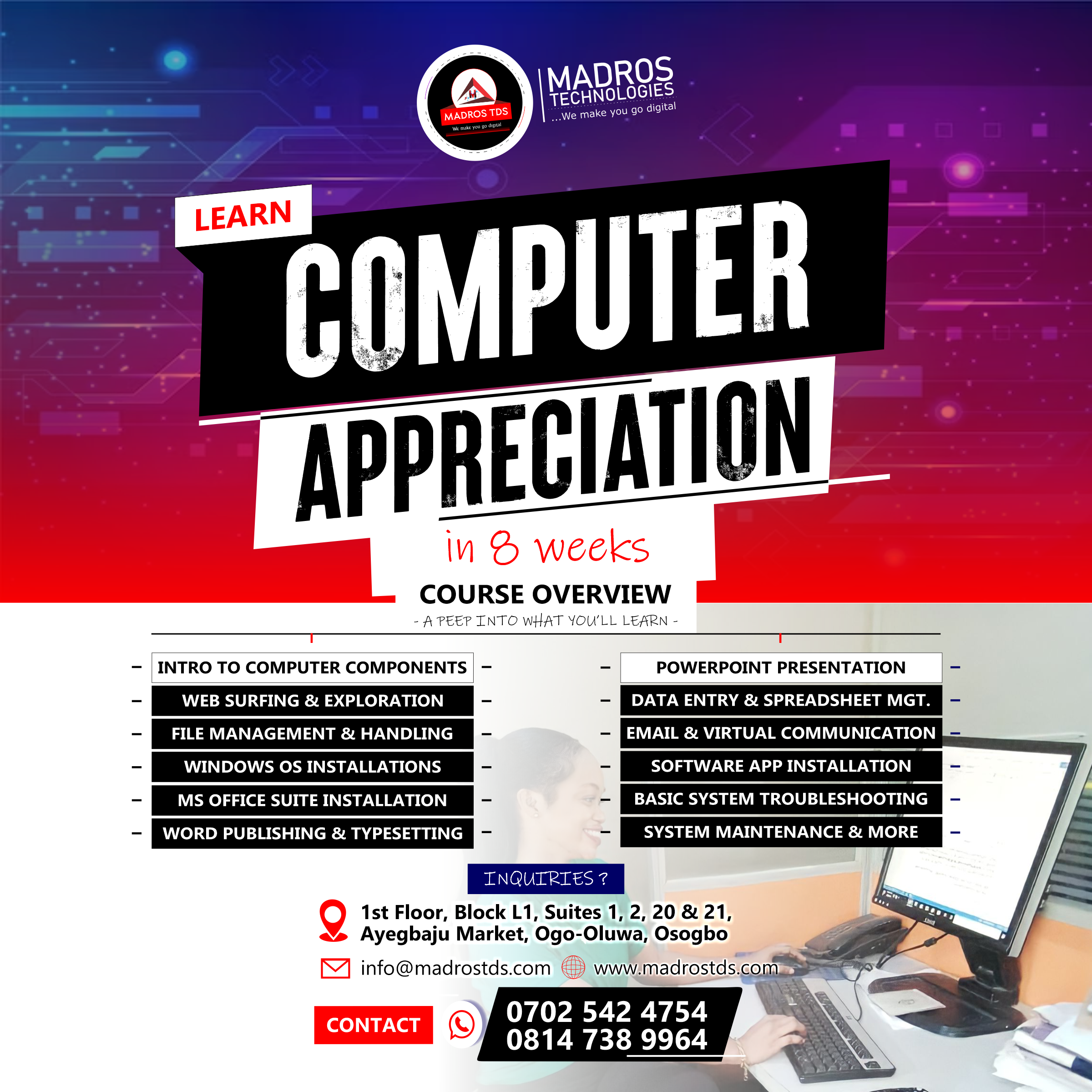 Computer Appreciation/Digital Literacy Professional Tech Skill in Osogbo